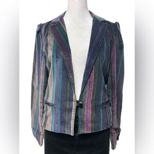 Vintage Striped Velvet Blazer – Size 7